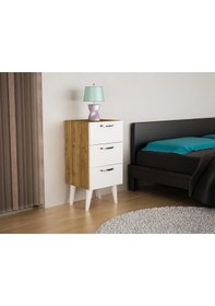 Resim Dekorister Bellini 3 Çekmeceli Şifonyer Beyaz-Ceviz 