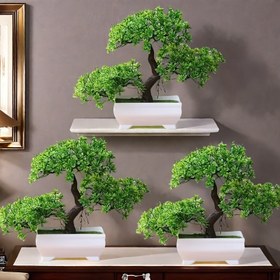 Resim 3 adet Yapay Bonsai Ağacı, İç Mekan Dekorasyonu Bonsai, Kaplama İçerir, Koridor, Dolap, Çekmece, Kitaplık, Oda ve Masaüstü Dekorasyonu, Yeni Ev, Noel, Cadılar Bayramı, Paskalya, Hanuka, Sevgililer Günü 