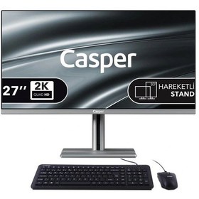 Resim Casper Nirvana A97.255H-BE00X-V-G Ultra 7 255H AI 16 GB 500 GB Nvme SSD 27" Pivot Free Dos AIO Masaüstü Bilgisayar 