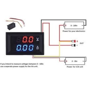 Resim Gözelerelektronik-0.28" 100V 10A Çift Led Ekranlı Voltmetre Ve Ampermetre Modülü 