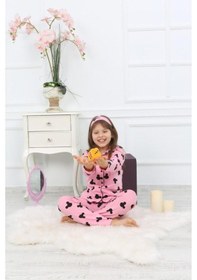 Resim Kız Çocuk Pembe Renk Efsane Mickey Mouse Karakter Baskılı Desenli Pijama Alt Üst Takım Pembe 