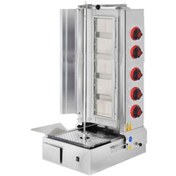 Resim CSA İnox Karacasan Endüstriyel Lpg Tüplü 5 Radyanlı Alttan Motorlu Döner Ocağı Makinesi 