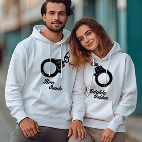 Resim Ben Sana Mahkum Kapşonlu Sevgili Sweatshirt 