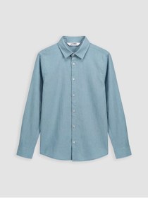 Resim LC Waikiki GiyÇık Store Mavi Uzun Kollu Erkek Çocuk Poplin Gömlek 