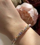 Resim Lila Mineli Kelepçe Bileklik 