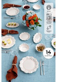 Resim Emsan Bloom 14 Parça 6 Kişilik Kahvaltı Takımı Beyaz 