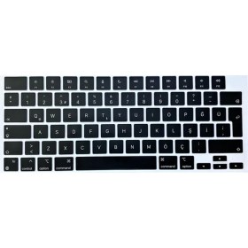 Resim Arabulalaca Macbook Pro 16 inç 2021 A2485 M1 İşlemcili Türkçe Q Silikon Klavye Koruyucu Siyah 