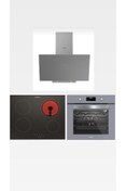 Resim Silverline Elektrikli Ocaklı Gri Set (3481 Gri Davlumbaz-VC8210B01 Siyah Elektrikli Ocak-BO6501S02 Gri Fırın) 