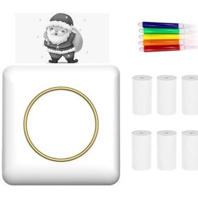 Resim Springsun C20 Beyaz Mini Termal Etiket Yazıcı - 203dpi, Bt 4.0, 1000mah Batarya + 6 Adet 57x25mm Termal Kağıt + 5 Renkli Kalem 