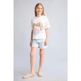 Resim DeFacto Regular Fit 2'li Beyaz Pijama Takımı Kız Çocuk H5585A826SM 
