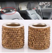 Resim Sones 4 Pcs Araba Kristal Kafa Yastık Modifiye Dekorasyon Sarı 