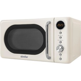 Resim Simfer SK-4605 Retro Krem Mikrodalga Fırın 20 lt Kapasite 700 W Dijital Kontrol Paneli 