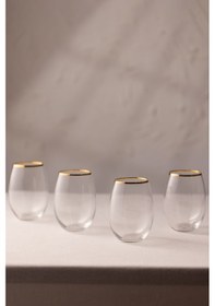 Resim Rakle Astoria Gold 4'lü Meşrubat Bardağı Seti 570 Cc Renkli 