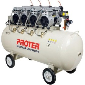 Resim Proter 200 Lt Sessiz Yağsız 4 Kafa Trifaze Hava Kompresörü 