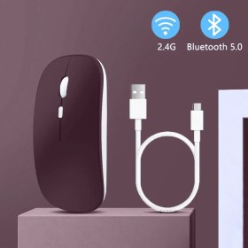 Resim Huawei Tablet Şarj Edilebilir Sessiz Mouse Bluetooth + 2.4Hz Wifi Kablosuz Mouse Fare 