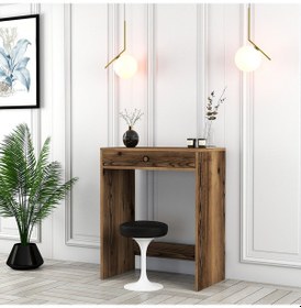 Resim Lizbon Mini Makyaj Masası - Ceviz / Ceviz 