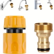 Resim Musluk Adaptörü, Evrensel Mutfak Musluğu Hortum Bağlayıcı ve Bitiş Hızlı Bağlayıcı, Mutfak Lavabosu Dış Hortuma, Boru Aksesuarları, Bahçe Hortum Bağlayıcı, Standart İç Gömlekli Musluklar İçin Uygun 