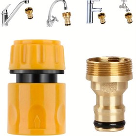 Resim Musluk Adaptörü, Evrensel Mutfak Musluğu Hortum Bağlayıcı ve Bitiş Hızlı Bağlayıcı, Mutfak Lavabosu Dış Hortuma, Boru Aksesuarları, Bahçe Hortum Bağlayıcı, Standart İç Gömlekli Musluklar İçin Uygun 