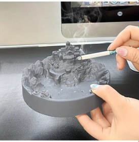 Resim Chuangyinshop 1pc Modern Endüstriyel Küllük Sigaretlik Ve Dekor Dayanıklı Rezina Yapı İç Mekan Ofis 