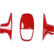 Resim Skyeyyt Dodge Challenger Charger 2015-2020 Vardiya Hentbol Kapağı Için Kırmızı Karbon Fiber Abs Dişli Vites Vardiya Knob Kapağı Trim (Yurt Dışından) 