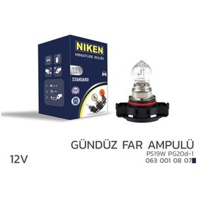 Resim Niken 12v Ps19w Gündüz Far Ampulü Pg20d-1 10 Lu 