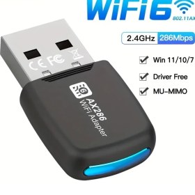 Resim Ticimark USB 286MBPS Wifi6 Kablosuz Adaptör, Masaüstü ve Dizüstü Bilgisayarlar Için Uygun, 2.4ghz Güçlü 