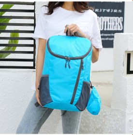 Resim Xindoker Hafif Çift Askılı Katlanabilir Su Geçirmez Outdoor Spor Turizm Dağcı Cilt Çantası Mavi Açık Mavi 