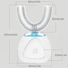 Resim Tignapoo U-şekilli Elektrikli Diş Fırçası Yetişkinler IPX7 Su Geçirmez 30s Otomatik Zamanlayıcı ile 360 Derece Otomatik Diş Fırçası 
