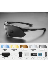 Resim Schulzz Rockbros Polarize Uv Korumalı Siyah 5 Lensli Bisiklet Gözlüğü 