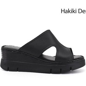Resim Gönderi(R) Gönderi R Kadın Siyah Dolgu Topuklu Hakiki Deri Terlik Dyza72745524 
