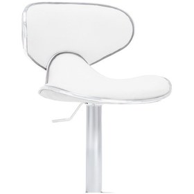 Resim Bürocci Zen Bar Taburesi - Beyaz Modern Deri Metal Ataklı Yüksek Tezgah Sandalyesi - 9549s0486 Beyaz 