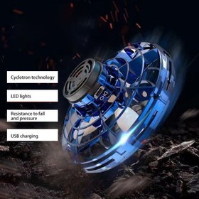 Resim Rotating Flying GyroAircraft Induction Drone Toy - Black / 1PCS 