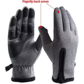 Resim FORMULA X Dokunmatik Spor Outdoor Erkek Sürüş Eldiveni Kışlık Eldiven Gri- M (MEDİUM) 