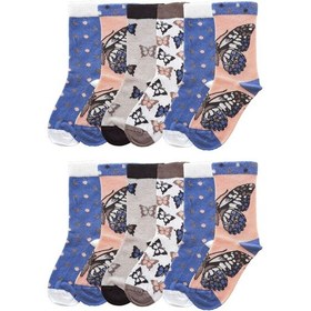 Resim Ekinoks Socks 12li Kız Çocuk Çorap Uzun Soket Pamuklu Dikişsiz Renkli Yumuşak Karışık 