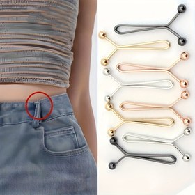 Resim 8'li Dikişsiz Gömlek Kollu Klips Seti - Beli Sıkılaştırma ve Eşarpları Sabitleme İçin Ayarlanabilir Kaymaz Kollu Klipsler - Karışık Renkler Gül Altın, Altın, Gümüş, Siyah Metalik Set 