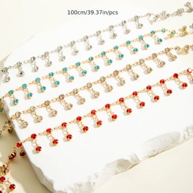 Resim 1 Metre Şık ve Zarif Renkli Taşlı Zincir Kolye, Bilezik ve Bel Zinciri, Her Gün Giyim İçin Mükemmel DIY Aksesuarlar İçin Uygun. 