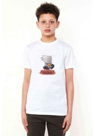 Resim Steve Zooba Battle Royale Baskılı Unisex Çocuk Beyaz T-Shirt 