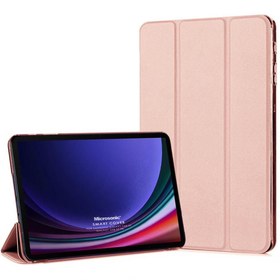 Resim Microsonic Samsung Galaxy Tab S9 X710 Kılıf Slim Translucent Back Smart Cover Rose Gold 