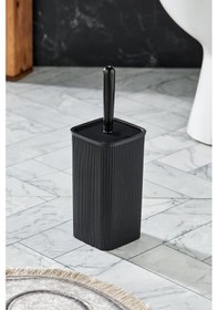 Resim Line Çizgili Kare Kapaklı Wc Banyo Fırçası - Tuvalet Fırçası Siyah 