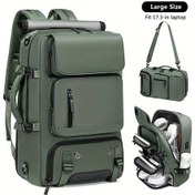 Resim Willowhaven Büyük Boy Asker Yeşili Seyahat Sırt Çantası Su Geçirmez Usb Şarj Ayakkabı Bölmeli Diğer 