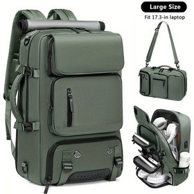 Resim Willowhaven Büyük Boy Asker Yeşili Seyahat Sırt Çantası Su Geçirmez Usb Şarj Ayakkabı Bölmeli Diğer 