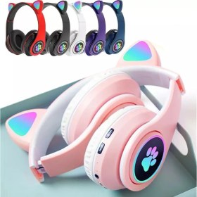 Resim Alfa MEC 5.1 Bluetooth Kablosuz Kulaklık Kedi Kulaklıklar Çocuklar Için Flaş Işığı ile Hd Ses Mikrofon 