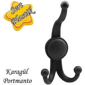 Resim Karagül Siyah Askılık Portmanto Vestiyer Banyo Dolap Elbise Askısı Sert Plastik 