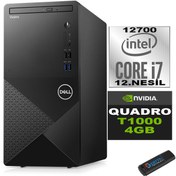 Resim Dell Vostro 3910 mt Intel Core I7 12700 24GB 2tb SSD Ubuntu Quadro T1000-4GB Masaüstü Bilgisayar N3910T1000U14 + Zetta USB Bellek 