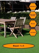Resim 1x5 Metre Yapay Çim Halı, Lastik Taban, Yeşil Suni Halı, 7 Mm Kalınlığında 100 x 500 