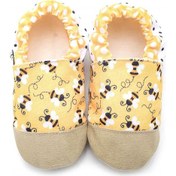 Resim Pamuk Astarlı Kaydırmaz Taban Patik-sarı Arı, Ev Botu Terliği Kreş Ayakkabısı Panduf F-830 Sarı 