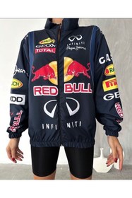Resim Justin RED BULL Oversize Unisex Paraşüt Ceket/Yağmurluk 