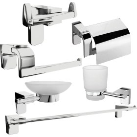 Resim Fndhome Paslanmaz Lux 6 Lı Banyo Seti ve Aksesuarı 
