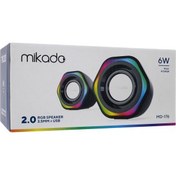 Resim MIKADO MD-176, 6W, 1+1, Masaüstü, RGB Aydınlatma, USB, Siyah Kasa, Speaker 