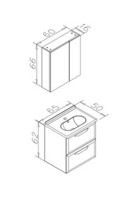 Resim Orka Nuvola 65 Cm Mdf Parlak Gri Banyo Dolabı Alt Modül Ve Lavabo Gri 